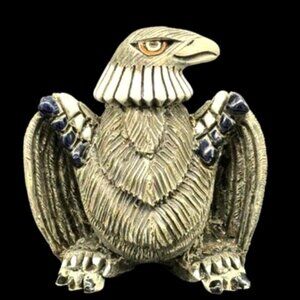 Vintage Artesania Rinconada Hand Carved Eagle Figurine Bird Statue Signed